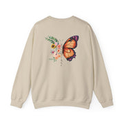 BOHO Floral Butterfly and Moon Unisex Heavy Blend™ Crewneck Sweatshirt