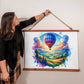 Air Balloon Watercolor Tapestry Wall Art | Nursery Decor